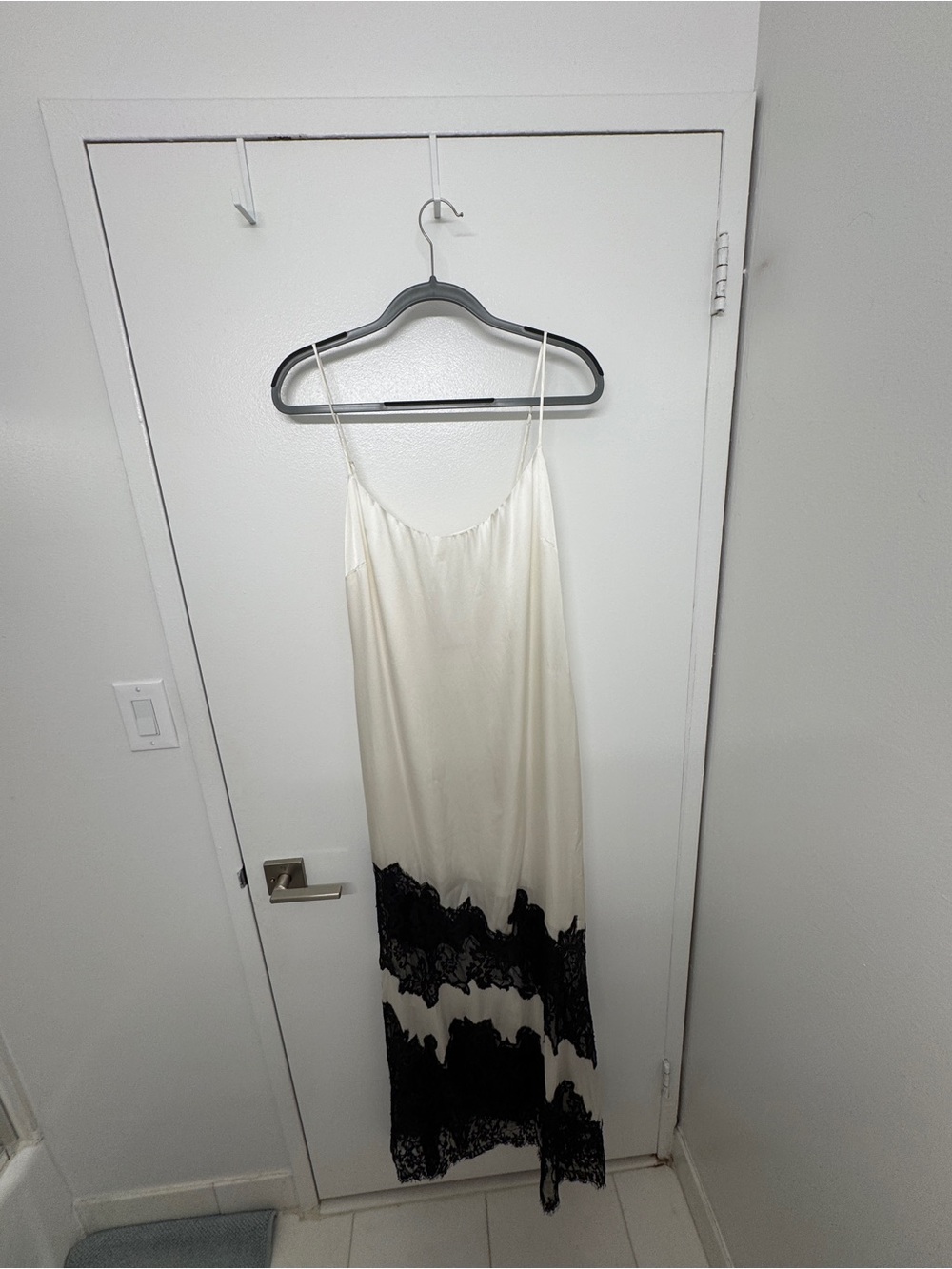 L'AGENCE Cream Satin Slip Dress